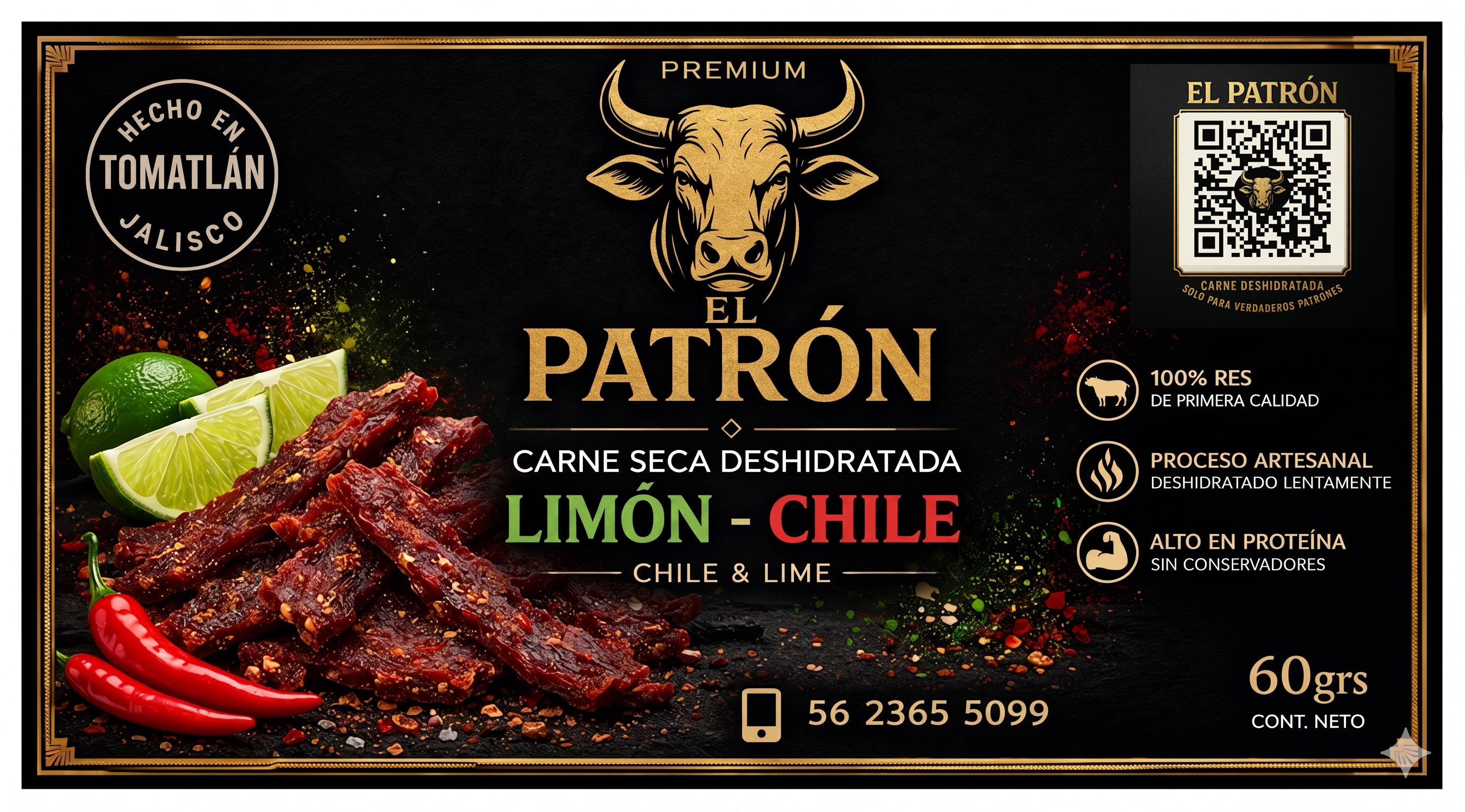 El Patron Chile-Limon — Carne seca artesanal